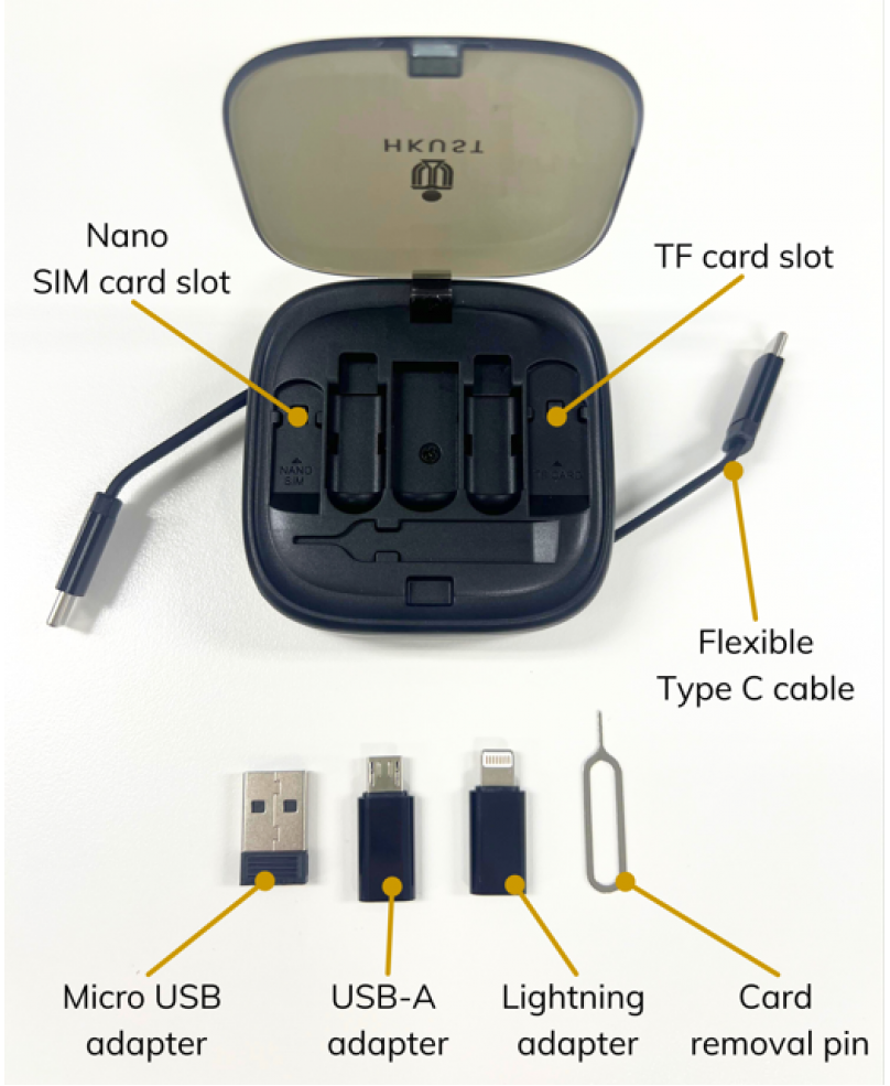 HKUST 7 in 1 USB Charging Cord Set with Phone Stand